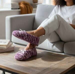 Cozy Purple Knit Women's Slippers